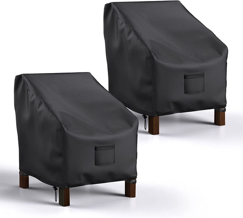 Mrrihand patio chair cover in waterproof fabric protecting furniture from rain and sun.