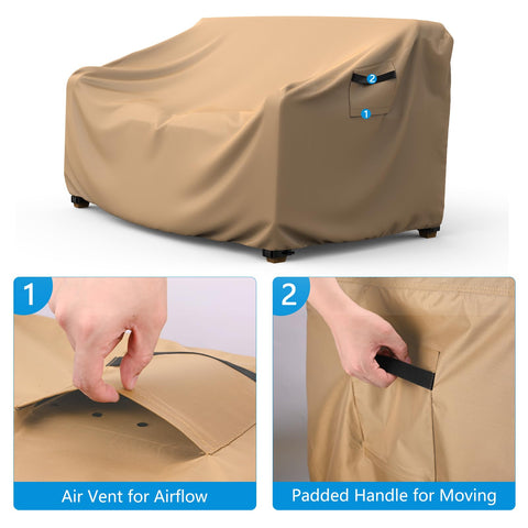 Mrrihand patio sofa cover air vent design supports airflow and reduces moisture