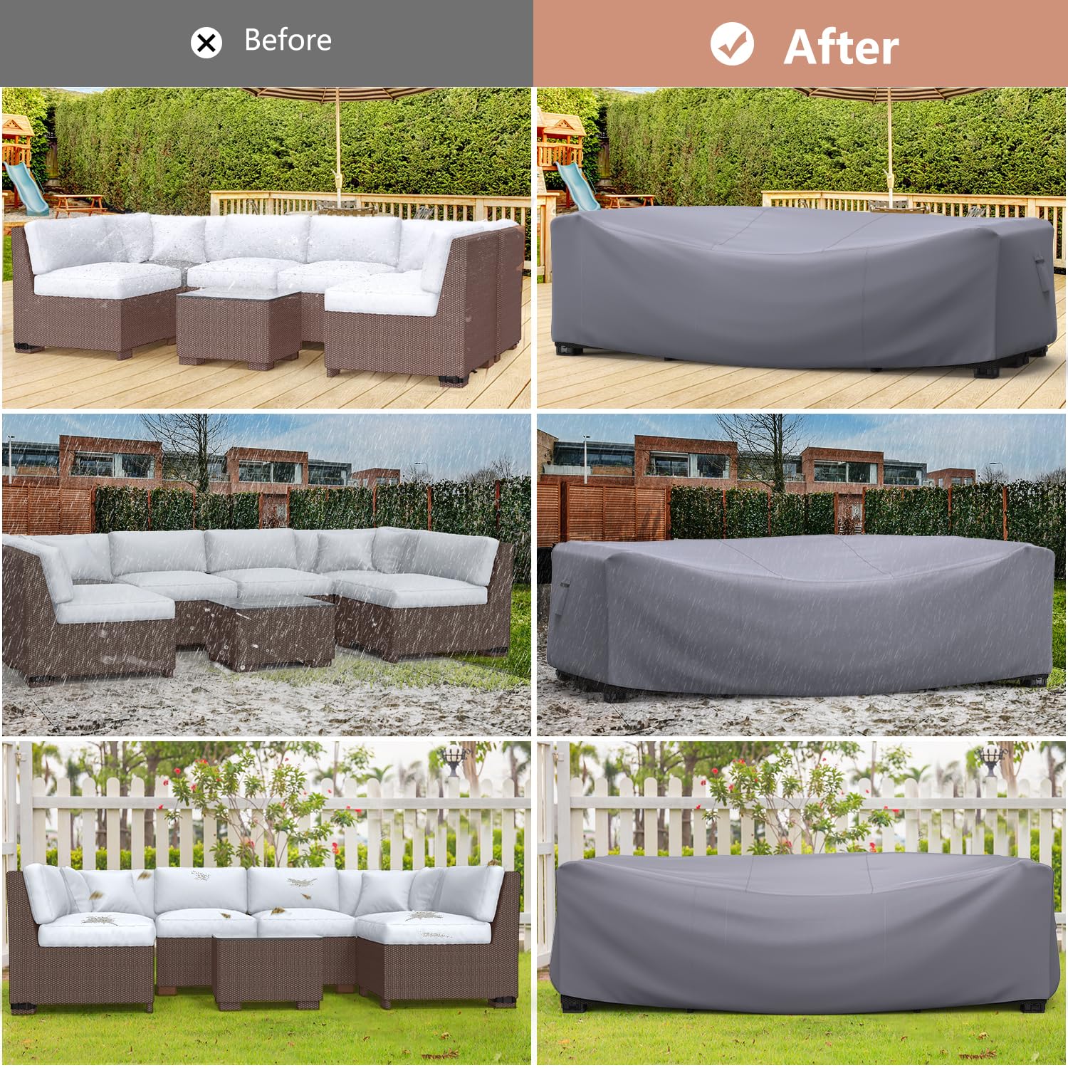 Mrrihand cover shielding furniture from rain, dust, and fallen leaves