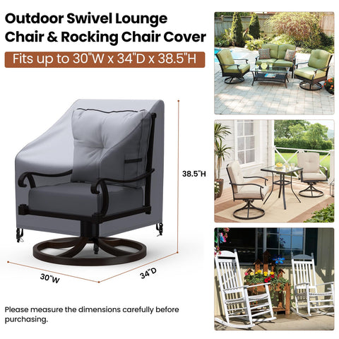 Mrrihand swivel lounge chair cover outdoors protection for rain and sun