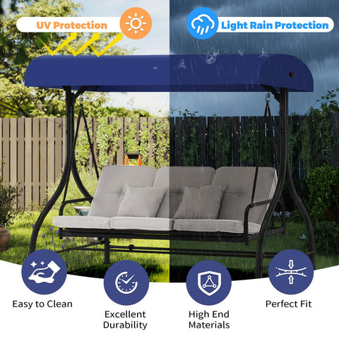 Mrsenloi durable fabric canopy withstands sun exposure for long-lasting porch enjoyment.