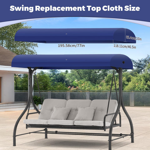 Mrsenloi blue porch canopy offers outdoor protection from sun and light rain.