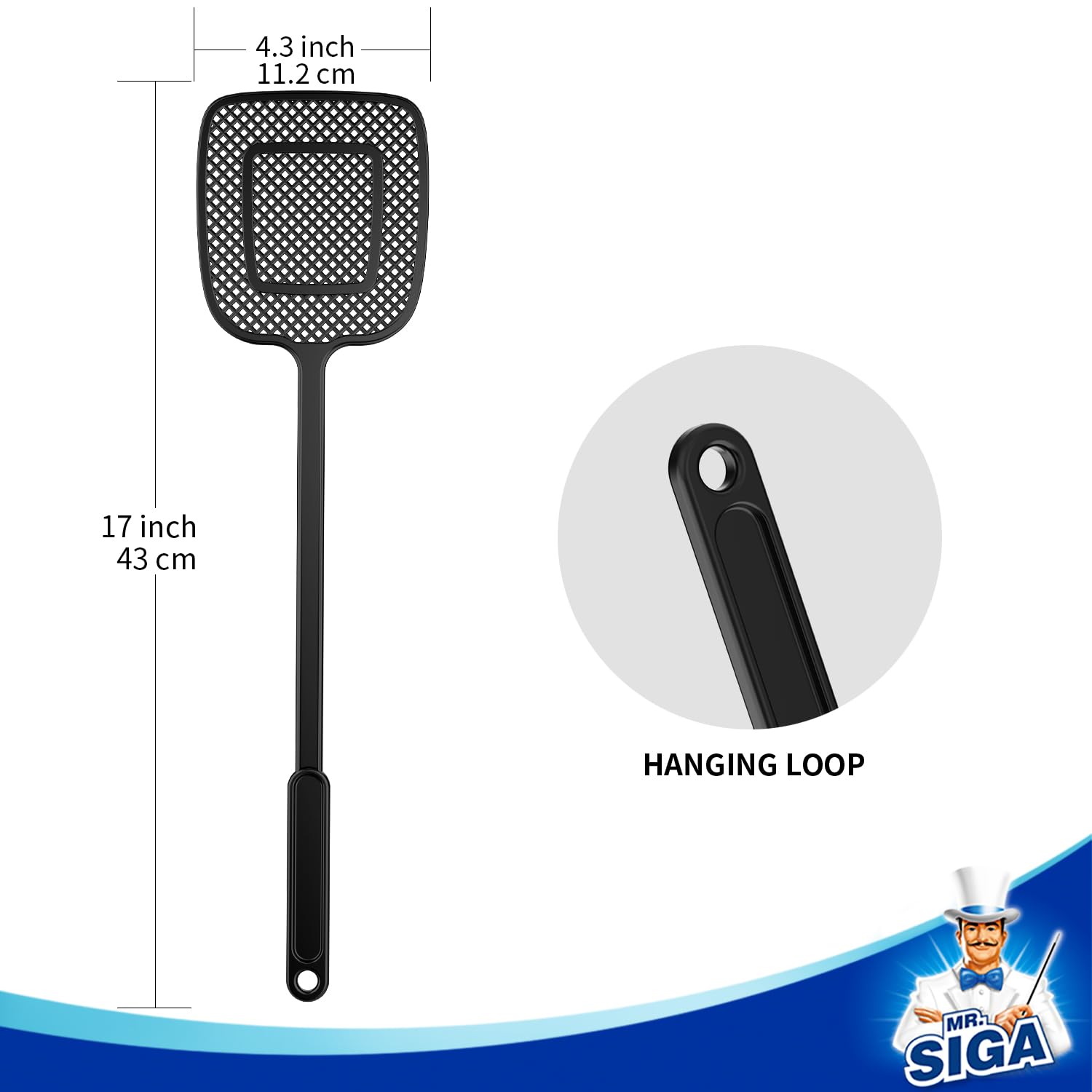 MR.SIGA six-pack fly swatters provides ready supply for busy spaces.