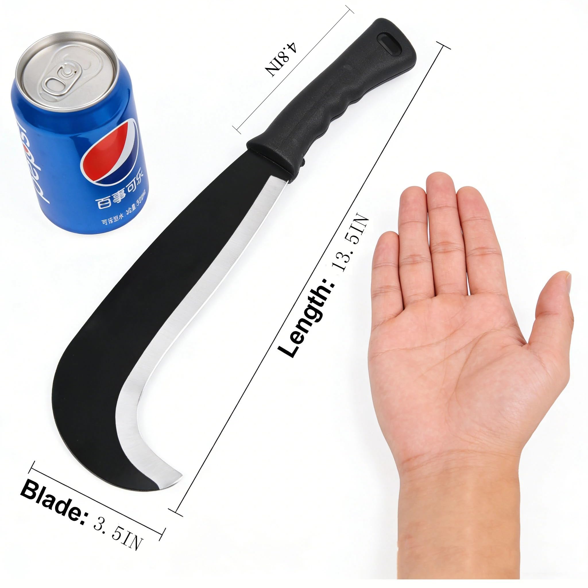 Mrxxjz small machete blade close-up shows durable carbon steel edge for long-lasting cuts.