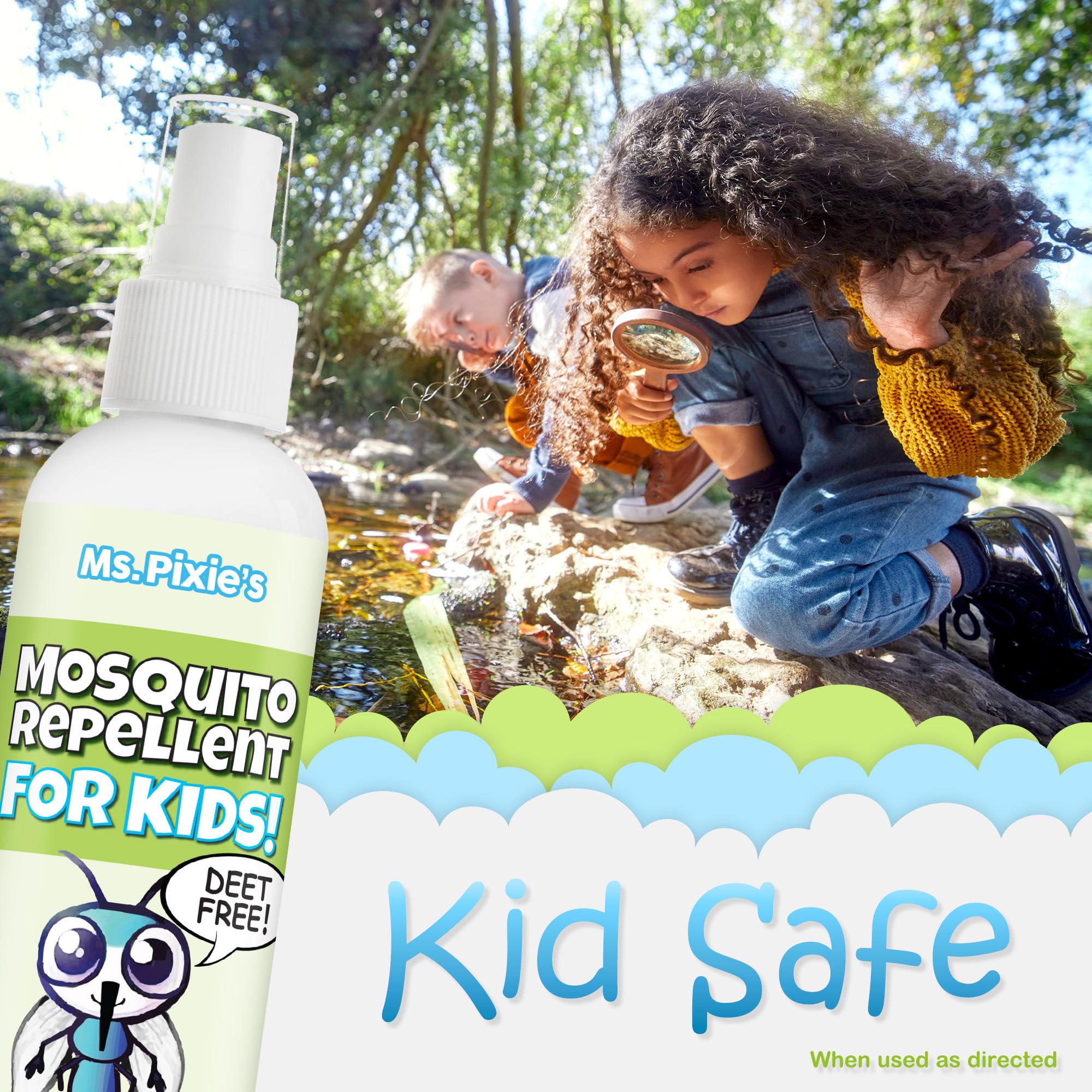 A child’s arm being treated with Ms. Pixie's Kid formula for deterrence.