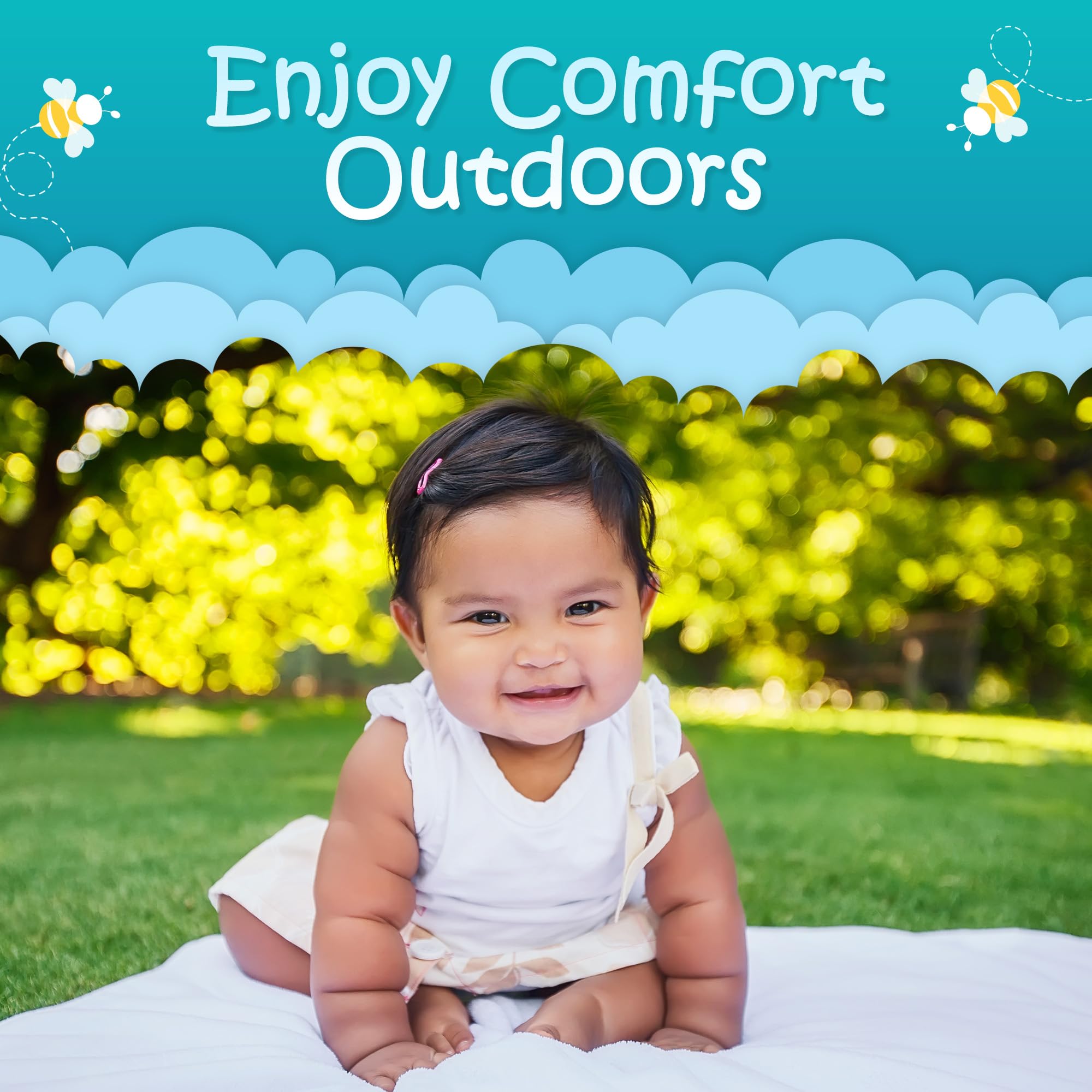 Ms. Pixie's Baby Mosquito Repellent plant-based formula conveys natural protection.
