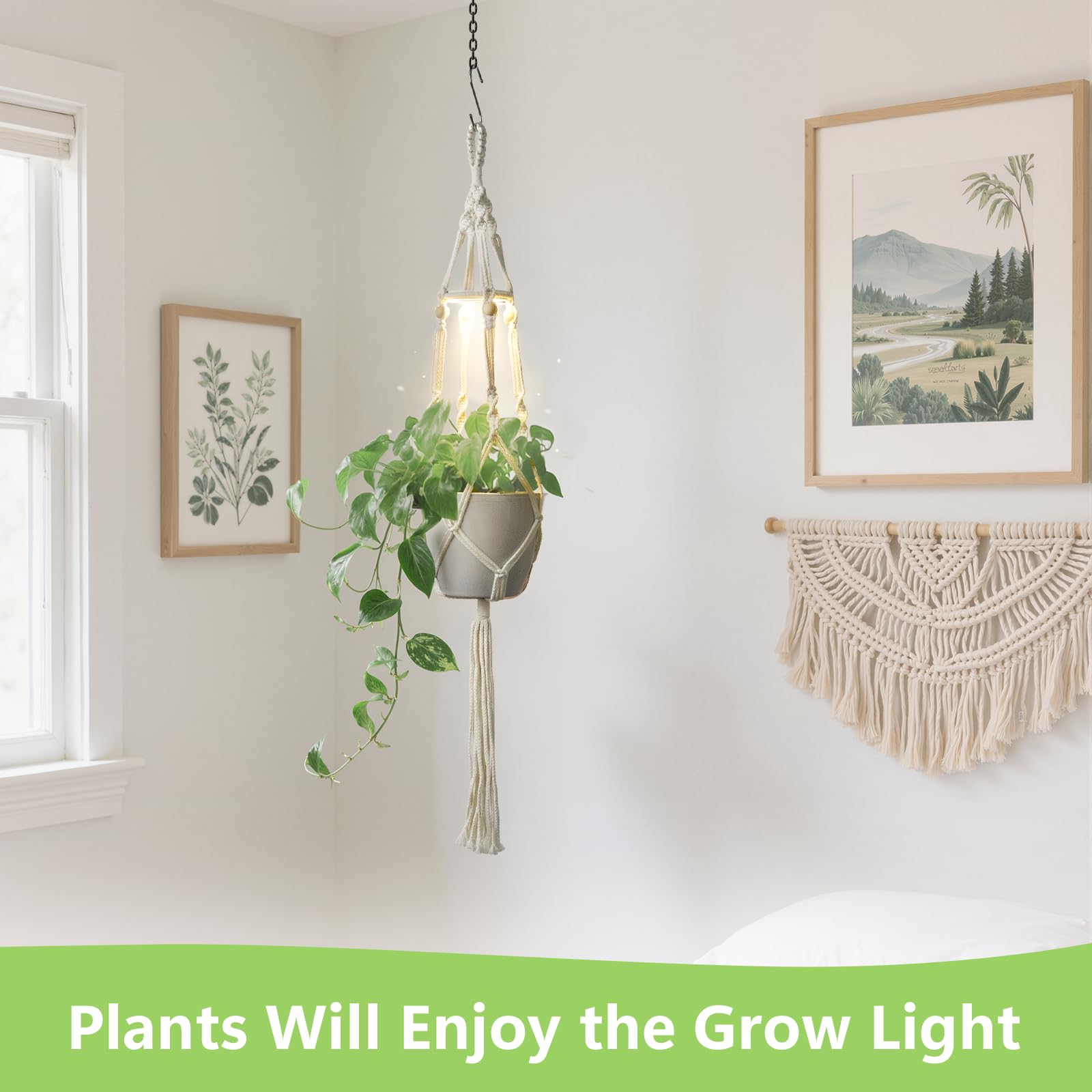 MSFON premium cotton rope weave provides durable, sturdy support for hanging pots.