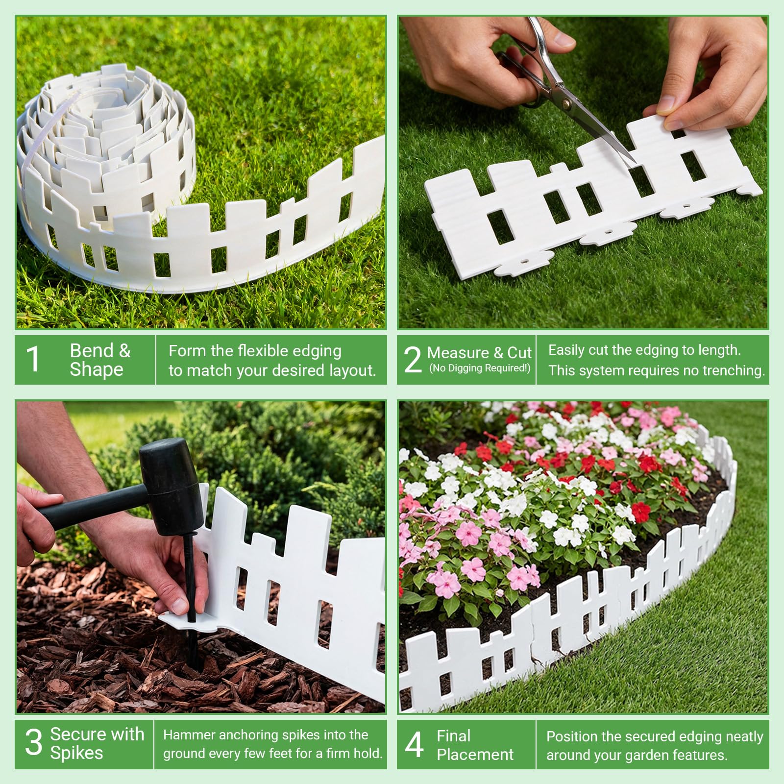Elegant arched border design enhances pathways and tree lines with a professional look