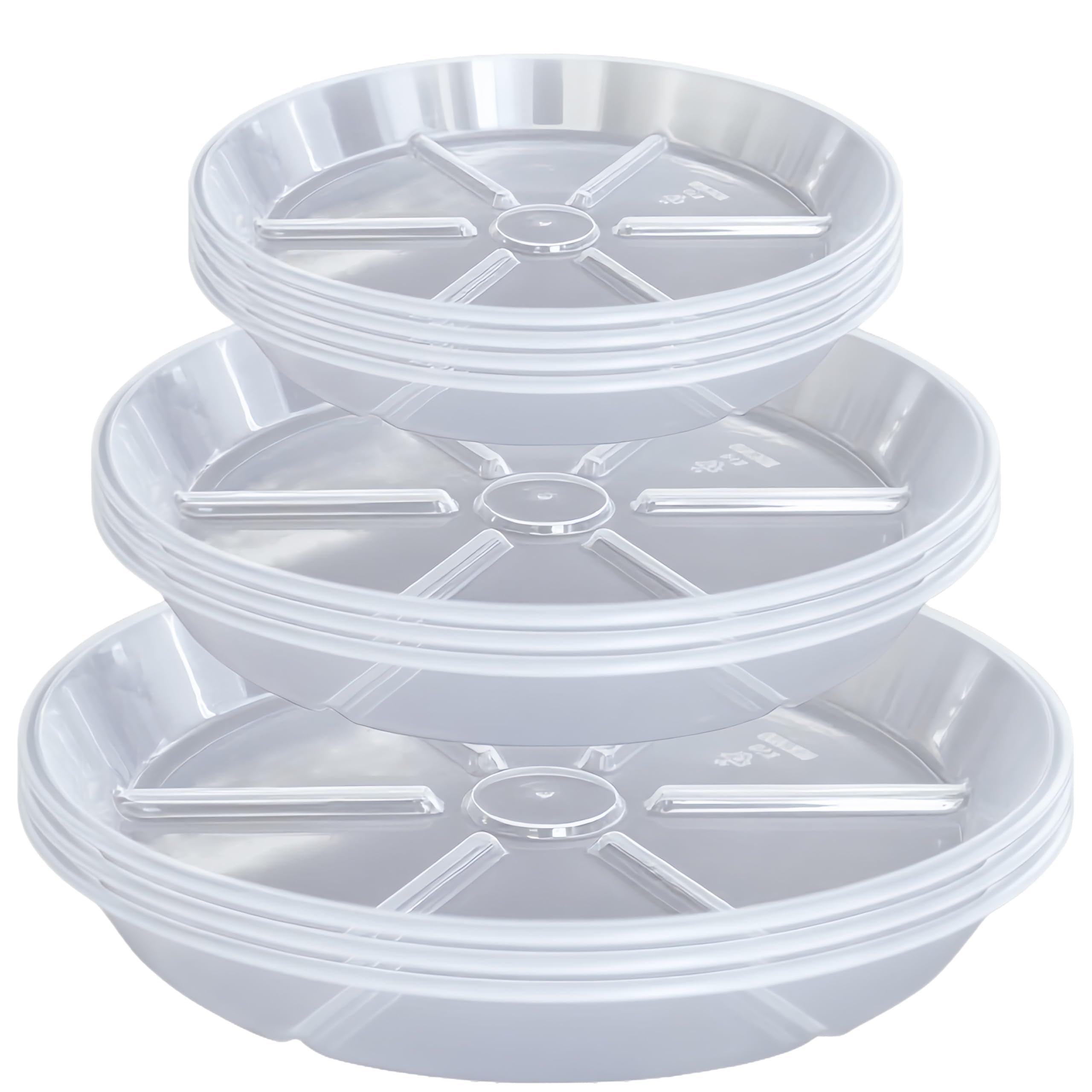 MSKIAUO 6-inch clear plant saucer with elevated base for improved drainage.