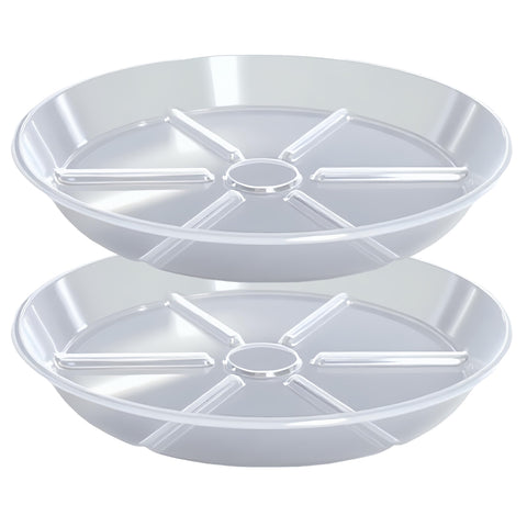 MSKIAUO 10-inch plant saucer with elevated base for drainage.