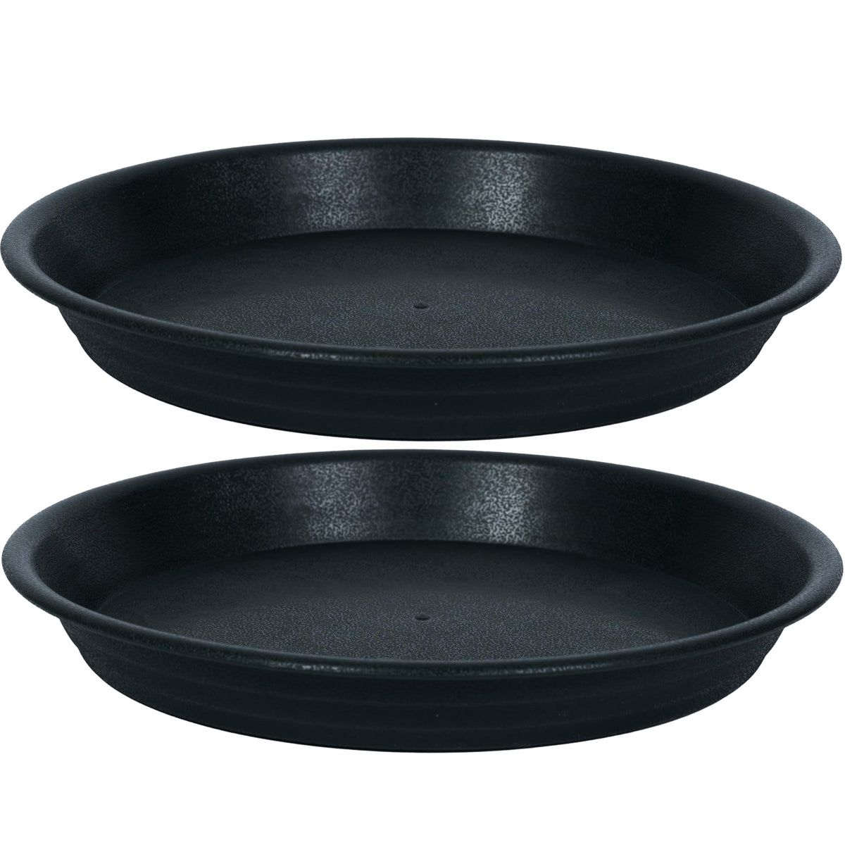 MSKIAUO 10-inch plant saucer tray in black protects surfaces from drips.