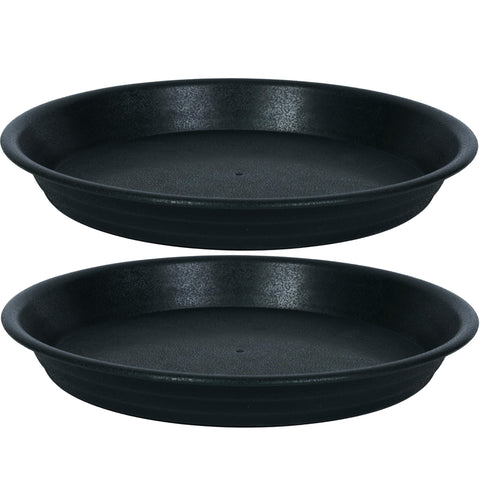 MSKIAUO 10-inch plant saucer tray in black protects surfaces from drips.