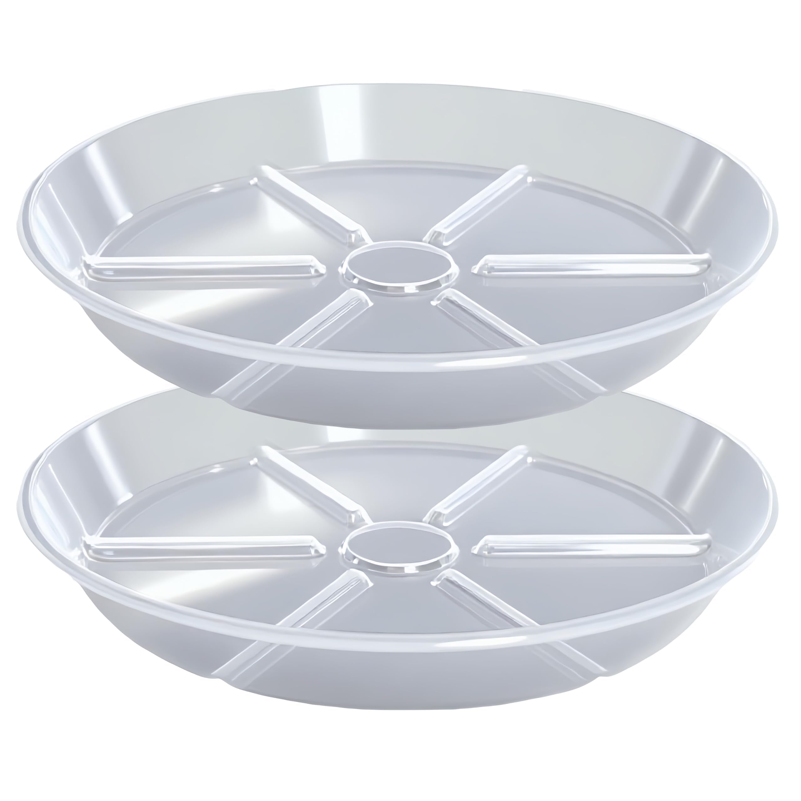 MSKIAUO plant saucer duo in clear plastic catches excess water and protects surfaces
