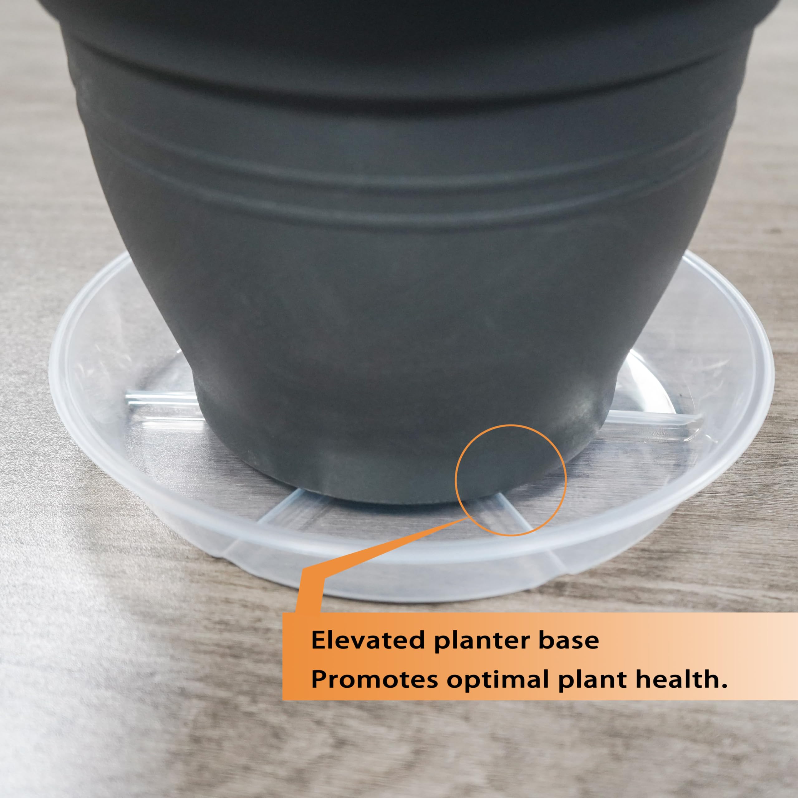 MSKIAUO 12-inch saucer catches drips and protects furniture.