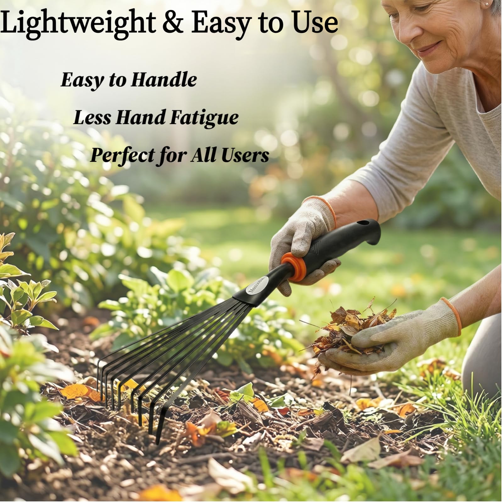 Msstoodun rake supports leaf removal, lawn cleanup, and mulch spreading.