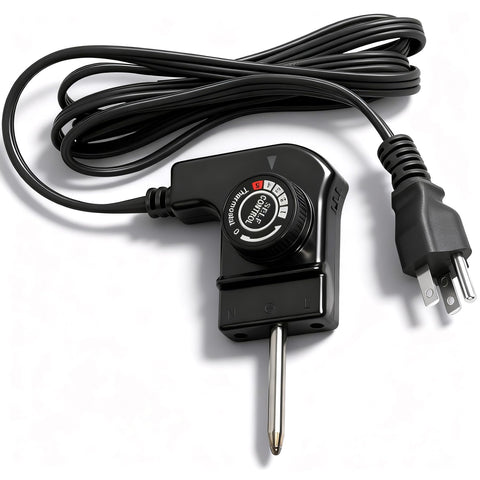 MsTental electric skillet cord showing Masterbuilt compatibility for steady heat management