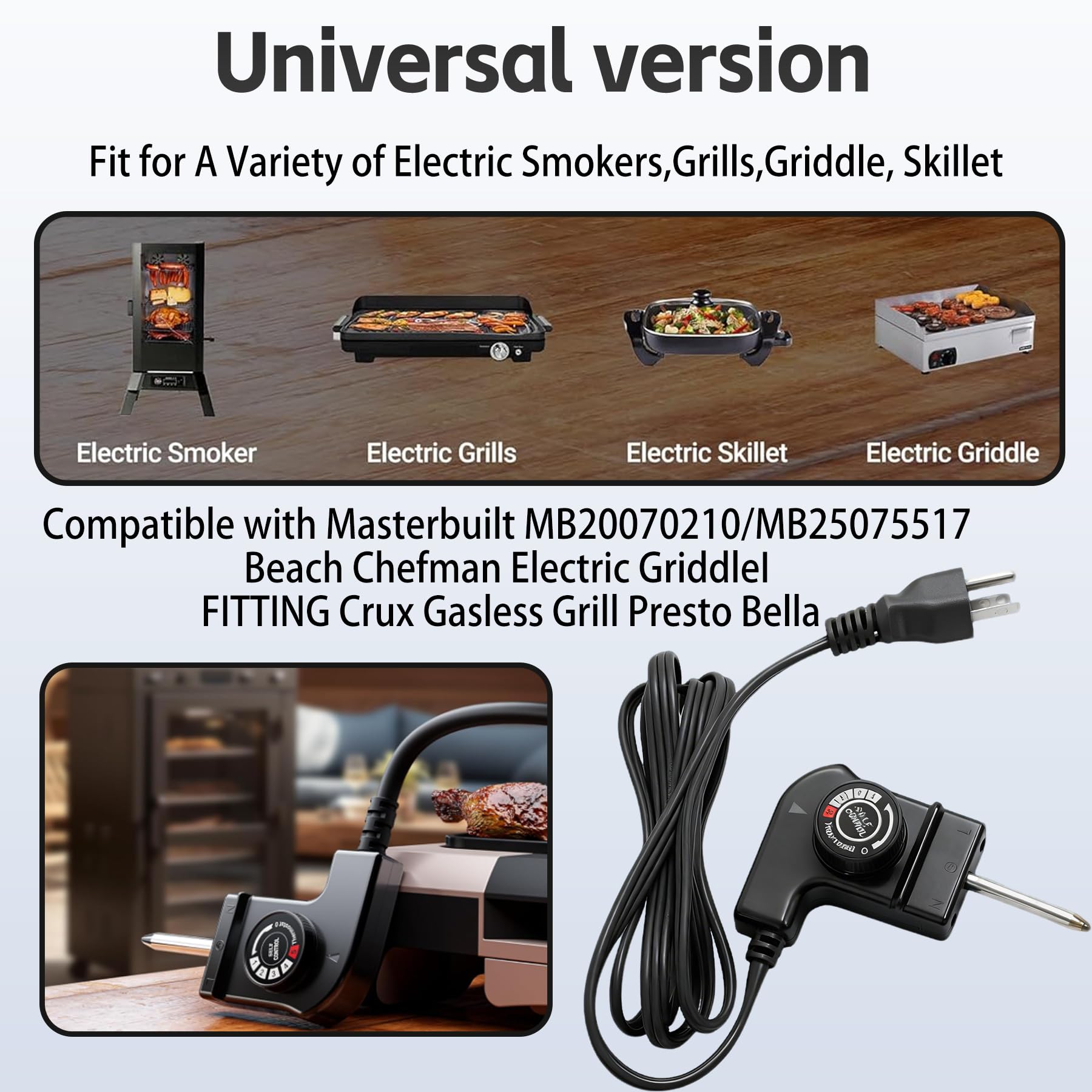 MsTental built-in heat indicator light for monitoring during cooking