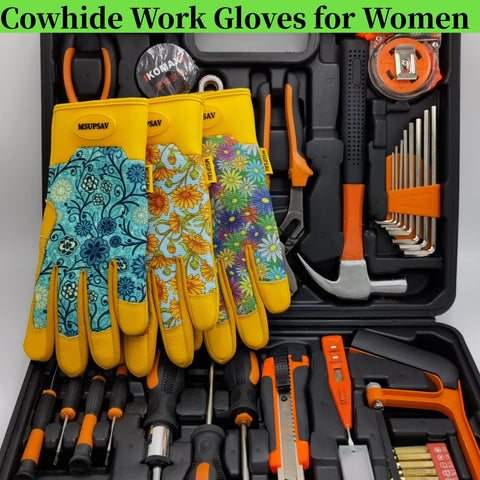 MSUPSAV Daisy gloves foam-padded palm cushions hands during weeding and pruning.
