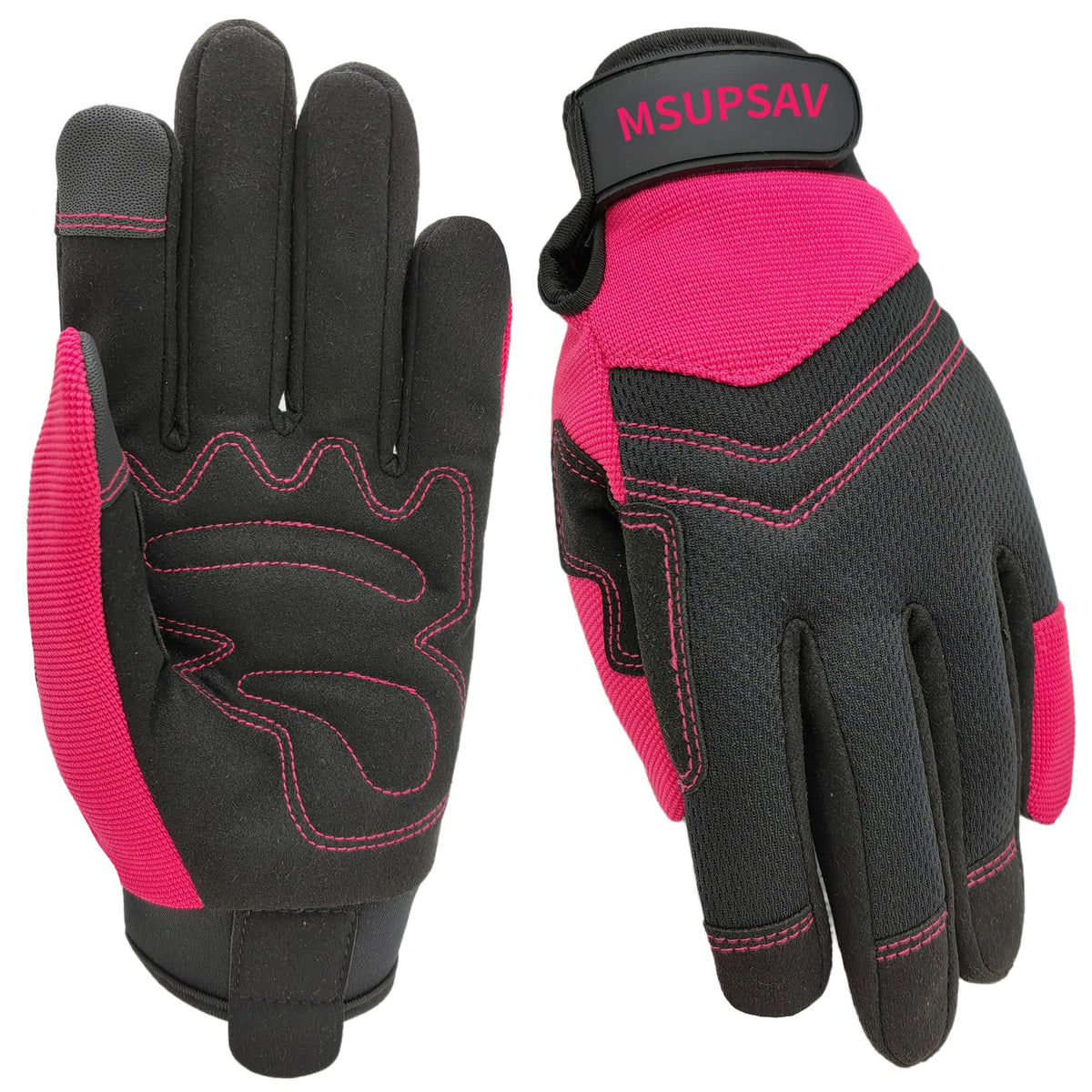 MSUPSAV garden gloves back panel stretchable for flexible gardening tasks.