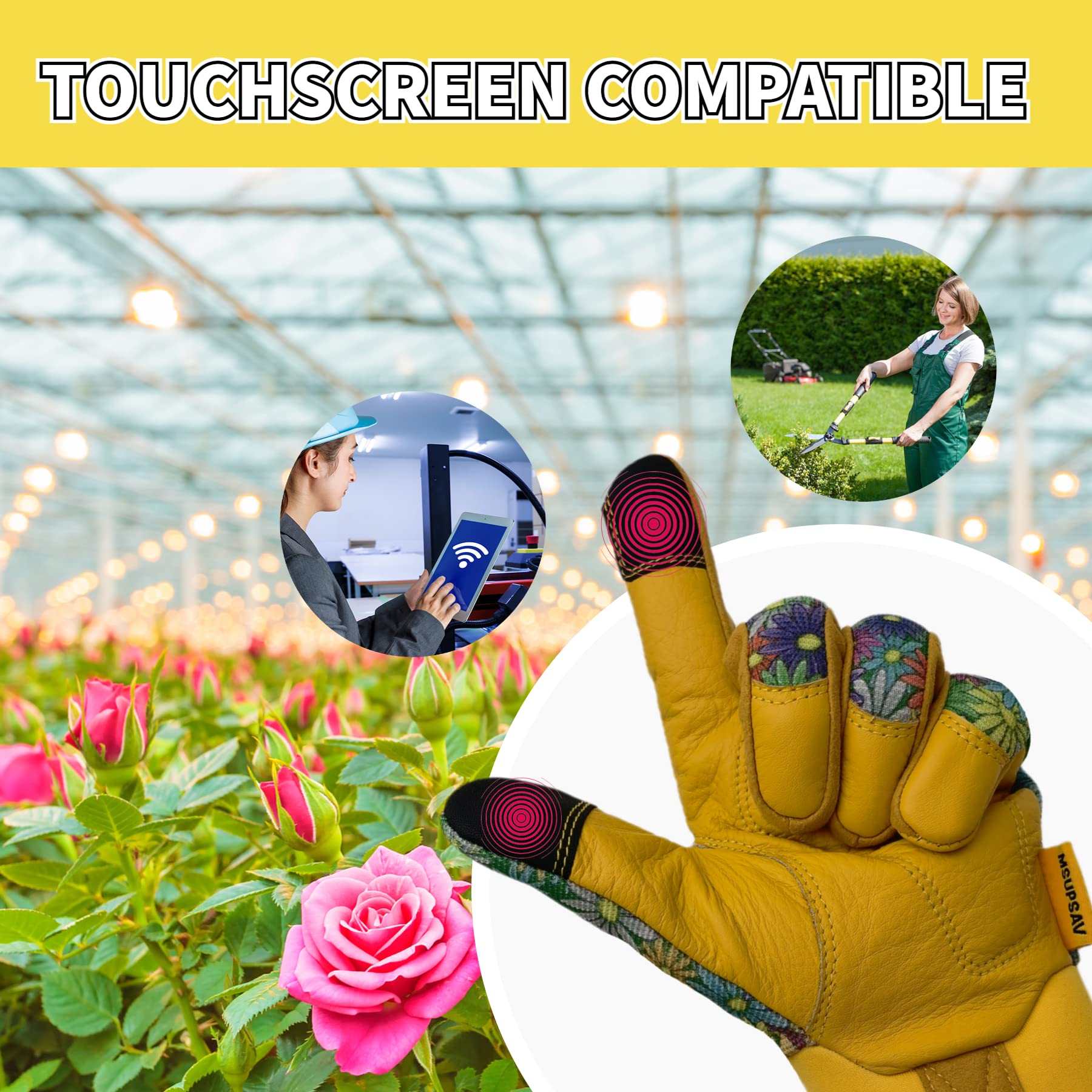 MSUPSAV ergonomic fit supports comfortable wear for extended gardening.