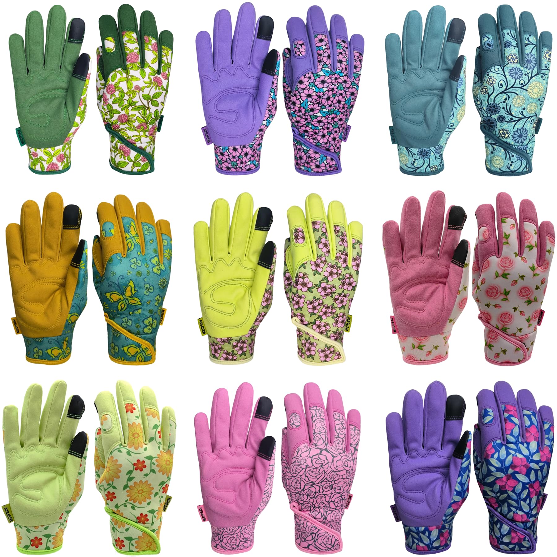 MSUPSAV gloves padded leather palm for durable grip during weeding.