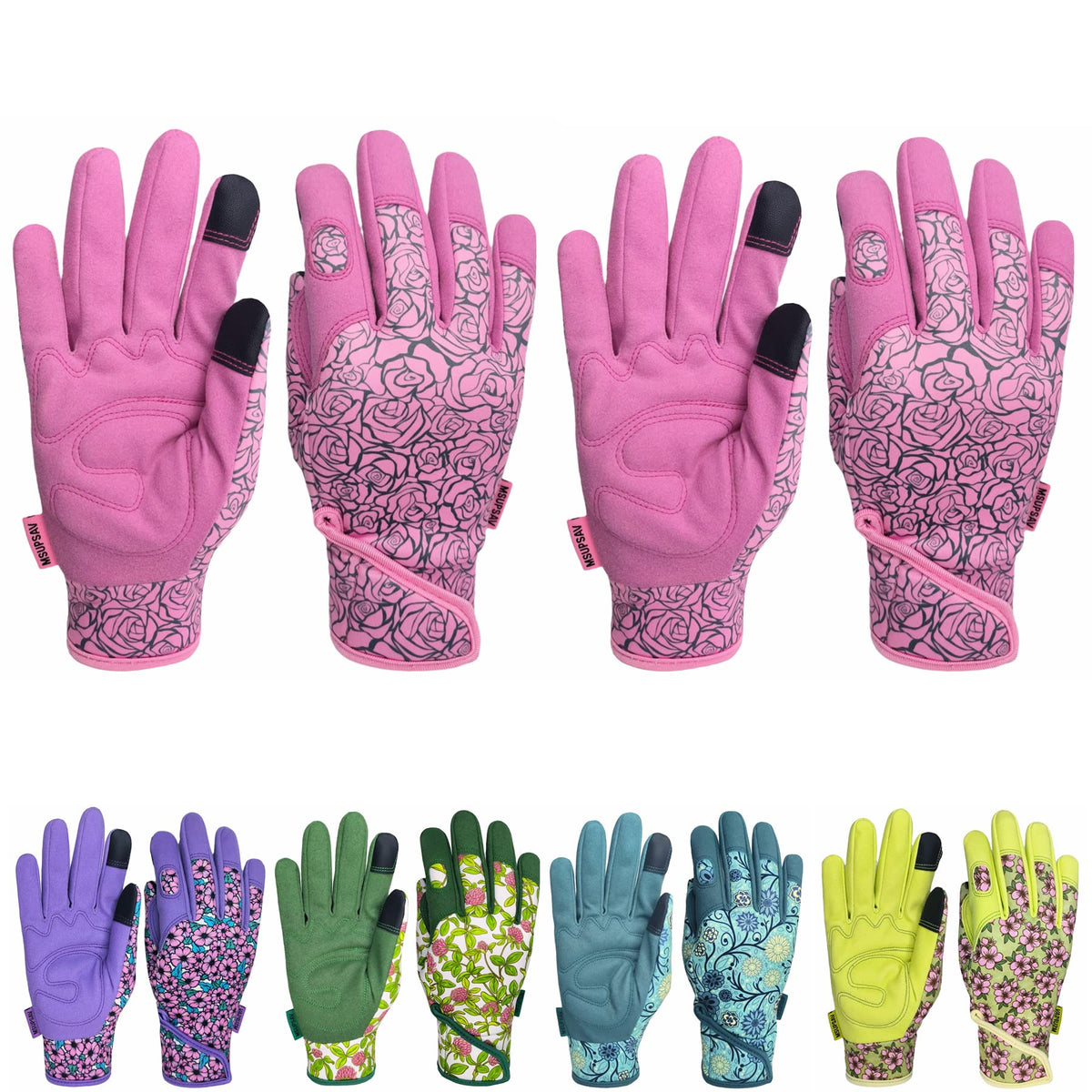 MSUPSAV pink back garden glove provides breathable comfort for long tasks.