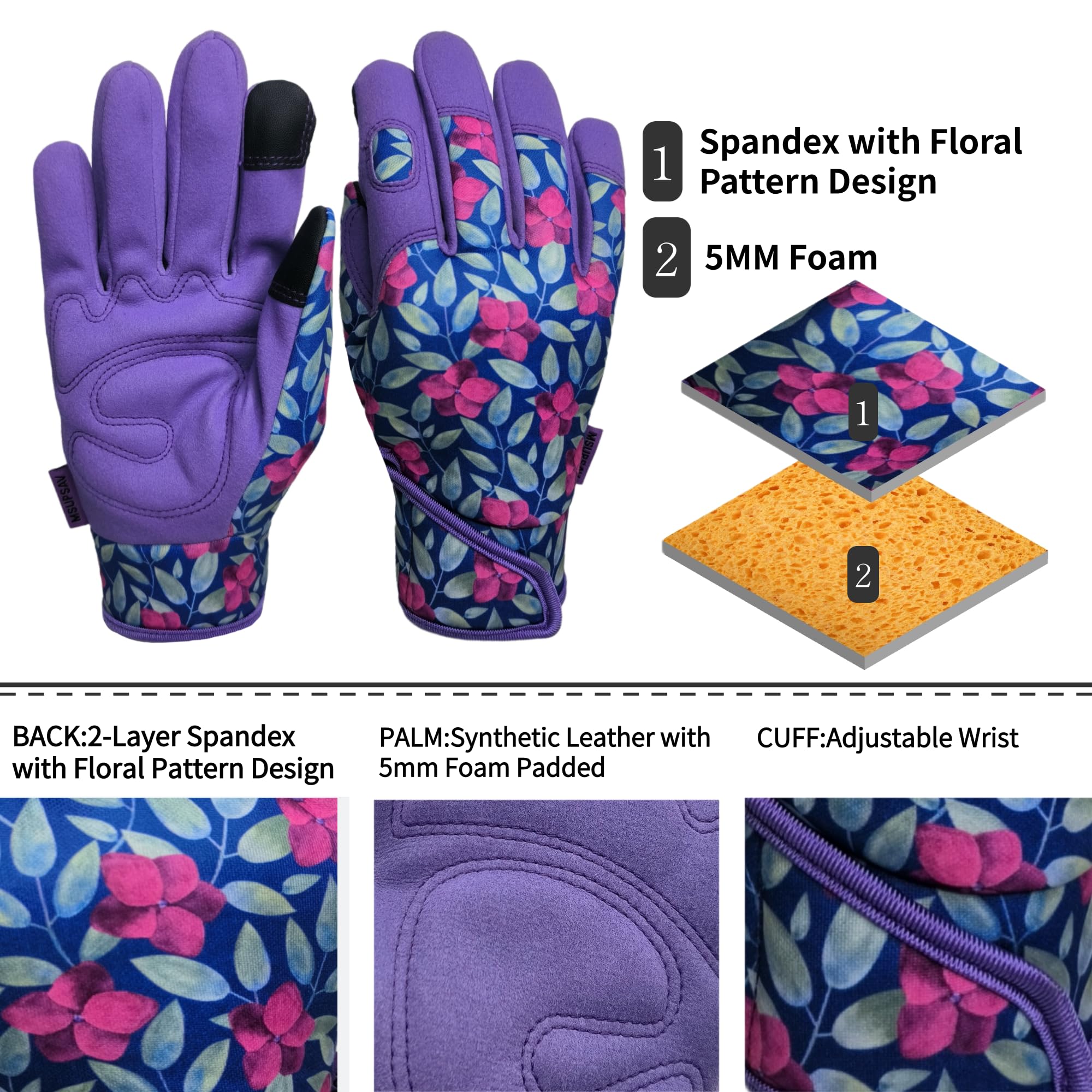 MSUPSAV gloves touchscreen thumb and forefinger for phone use.