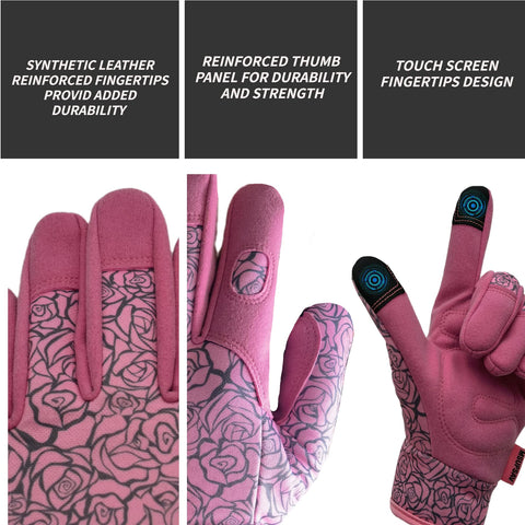 MSUPSAV touchscreen-enabled thumb and forefinger for phone use while gardening.
