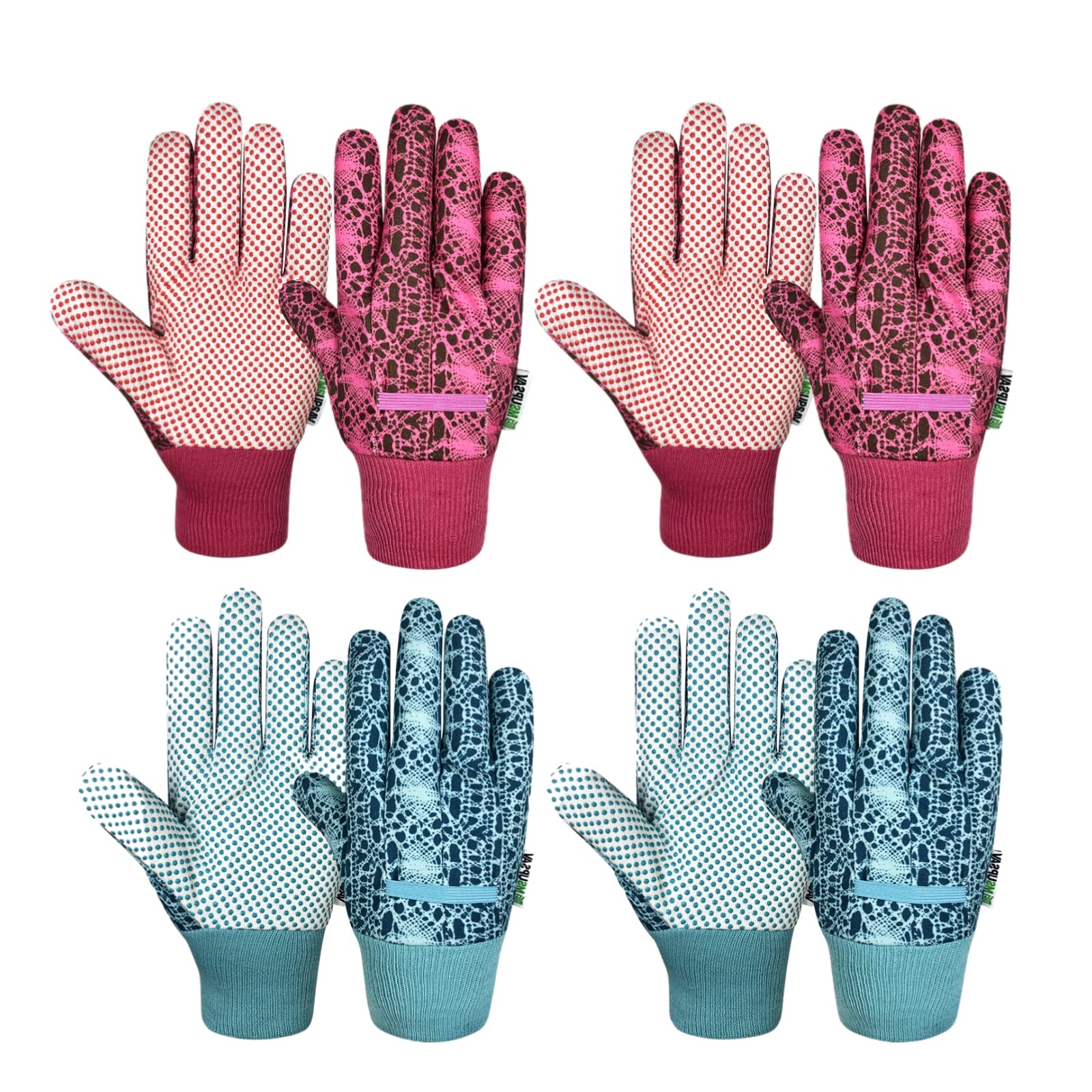 MSUPSAV garden gloves for women in a 4-pair pack, ideal for potting and light soil work.