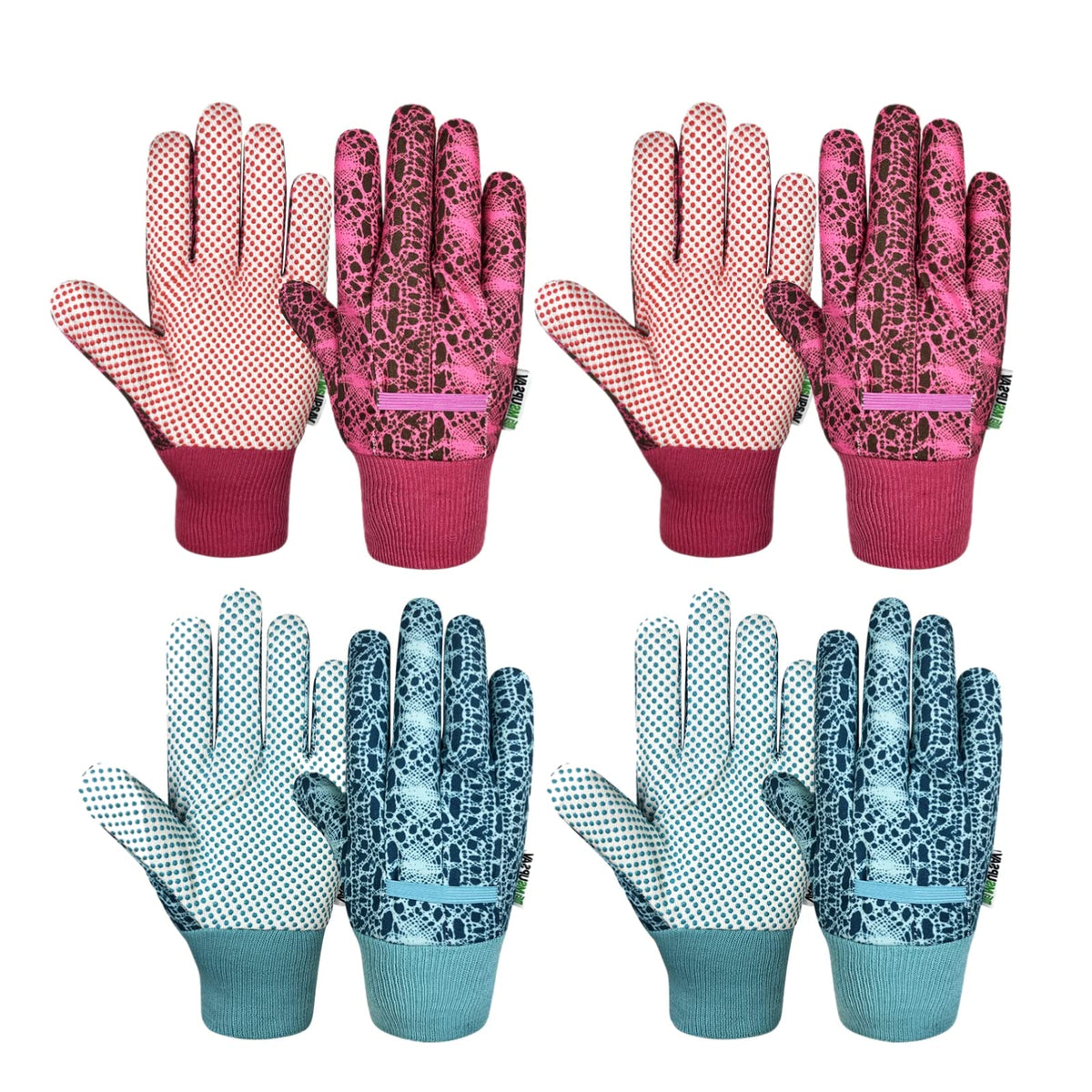 MSUPSAV garden gloves for women in a 4-pair pack, ideal for potting and light soil work.