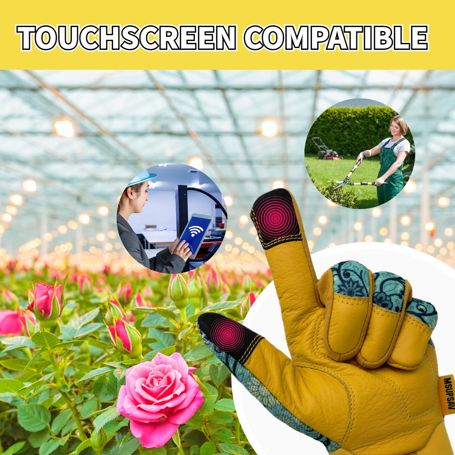 MSUPSAV gloves with reinforced fingertips for tough pruning tasks