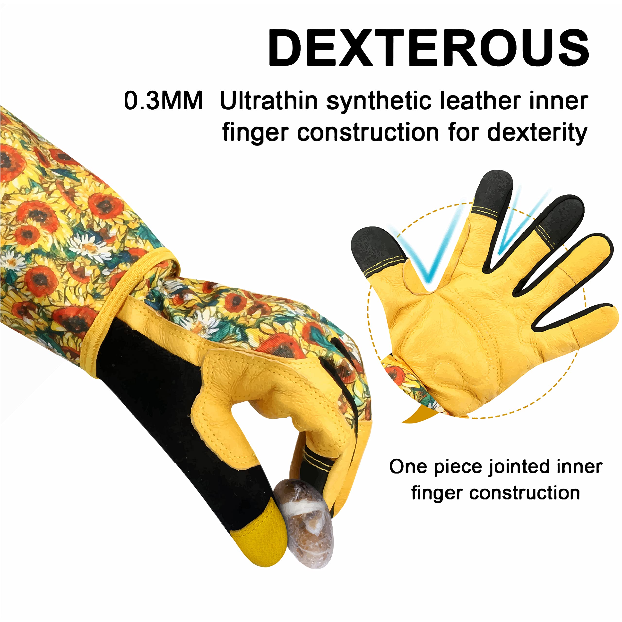 XL sunflower MSUPSAV gloves with roomy fit for larger hands