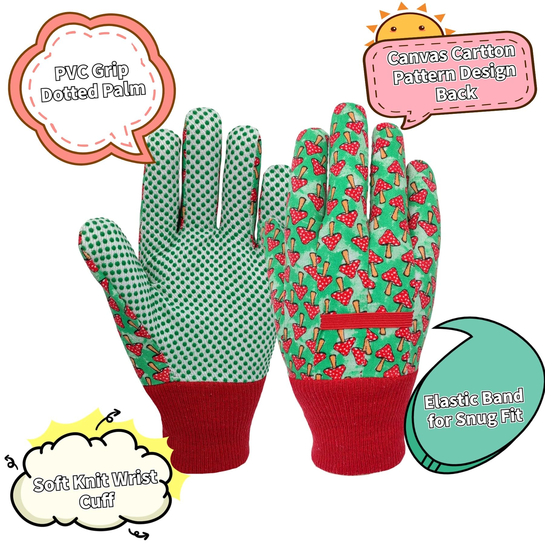 MSUPSAV Kids Garden Gloves leather palm with foam padding for durability