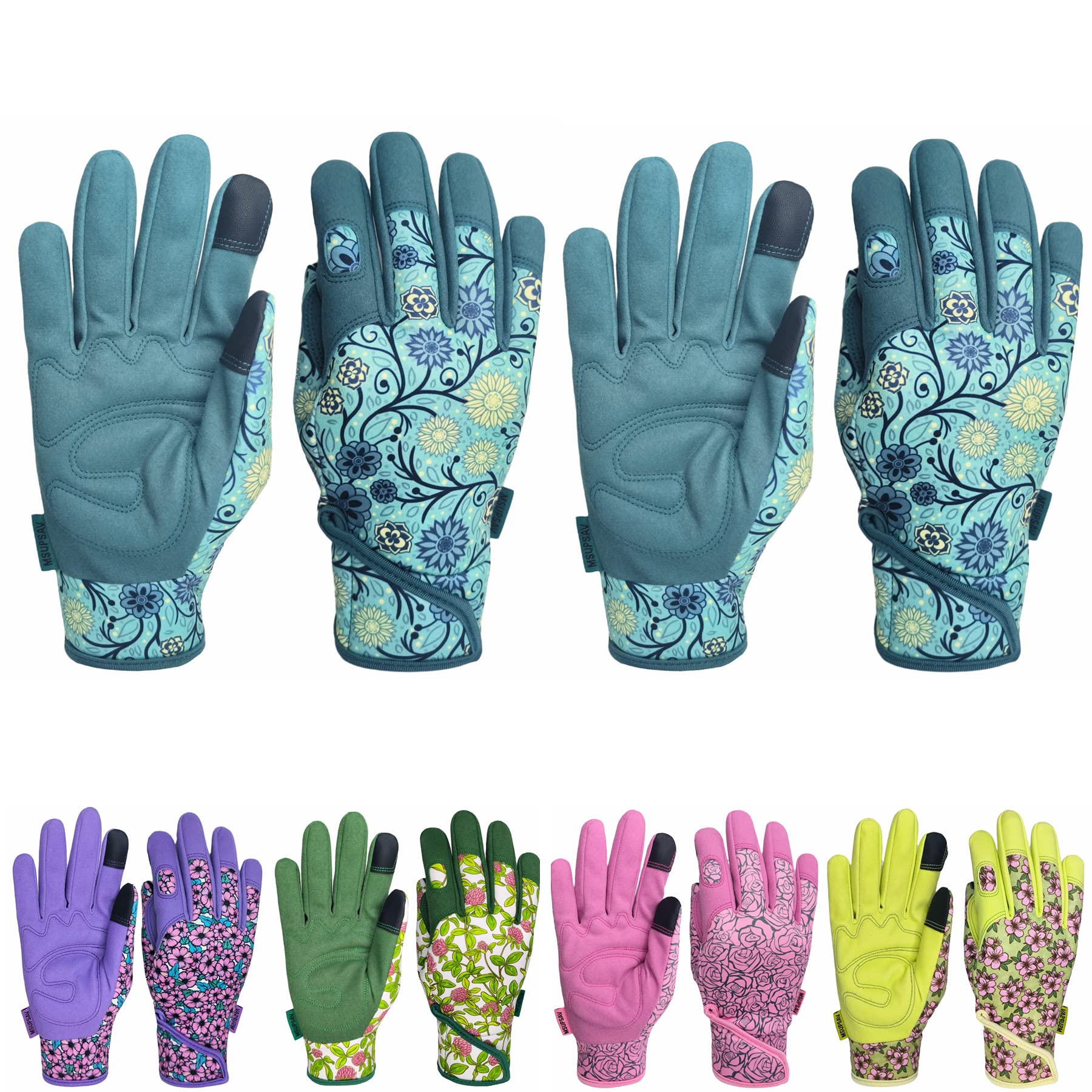 MSUPSAV lake-blue gardening gloves for comfortable gardening tasks
