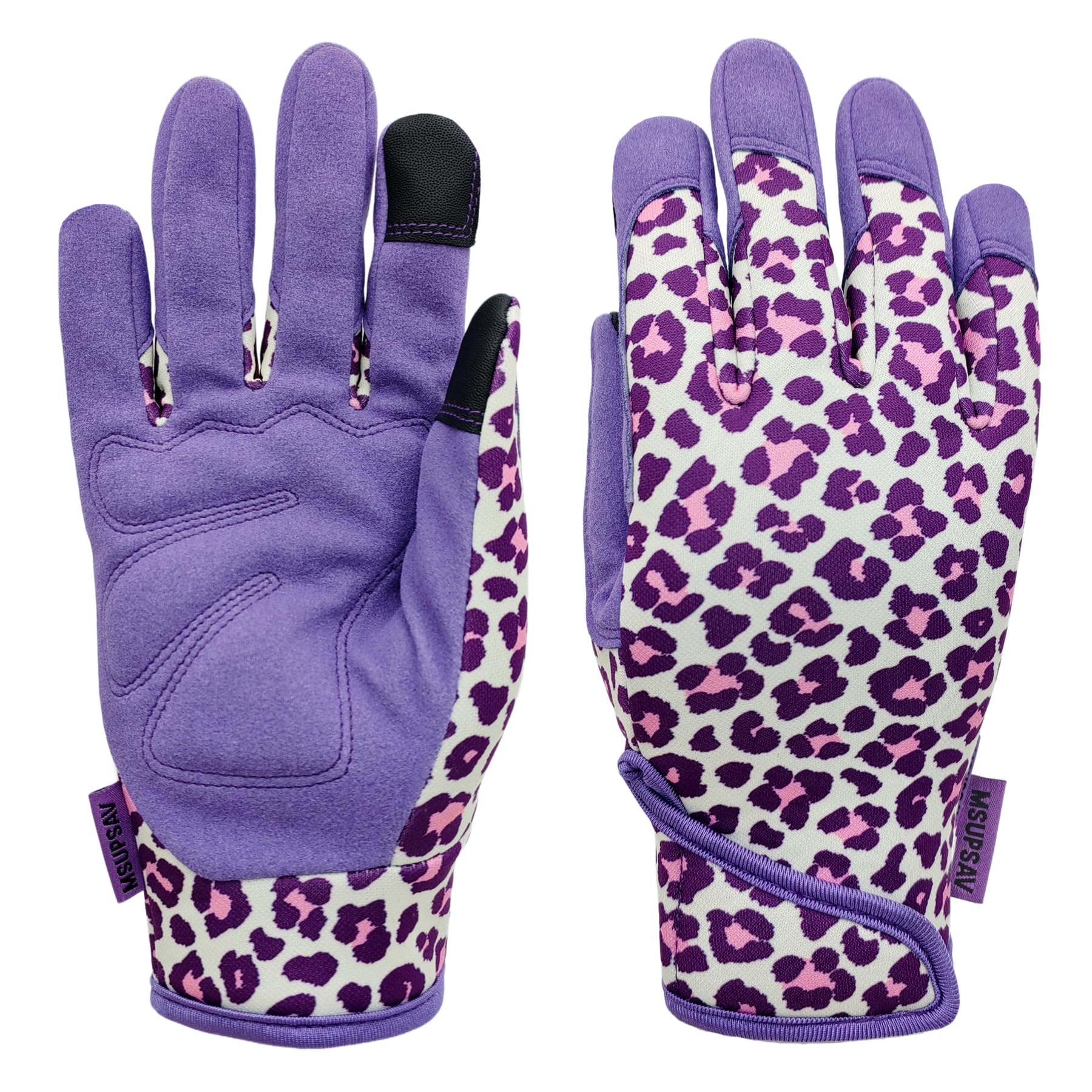 MSUPSAV gardening gloves with spandex back for flexible comfort during planting.