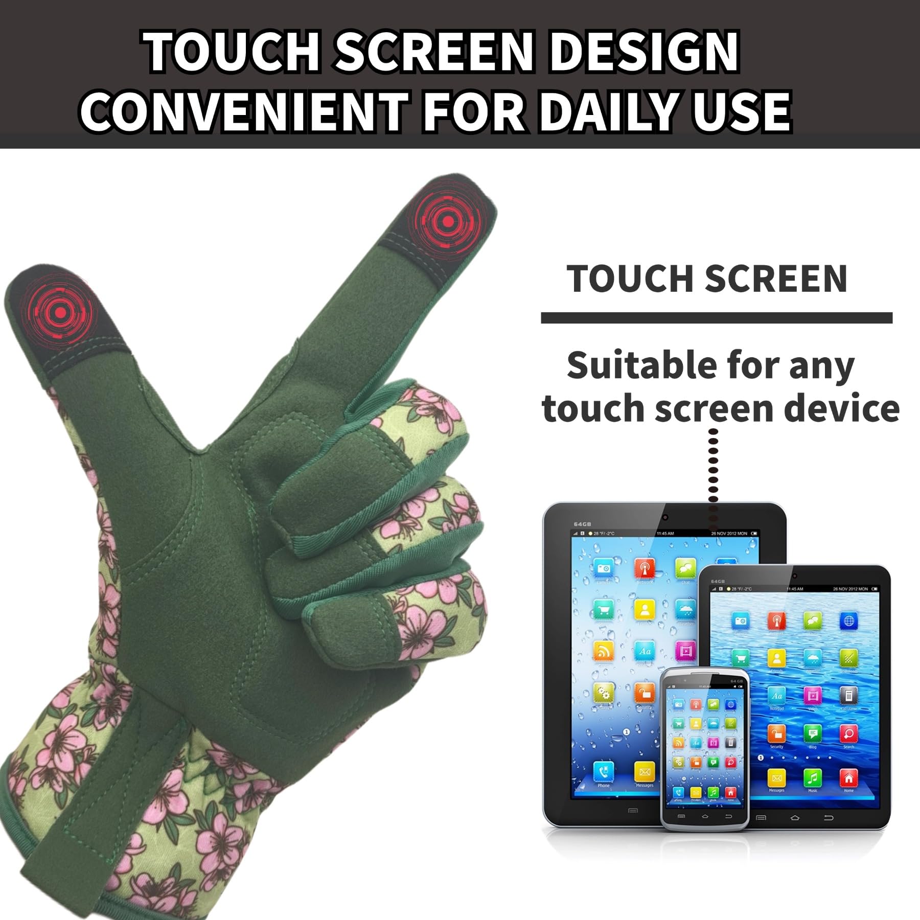 MSUPSAV gloves floral-pattern help you spot them easily in the garden.
