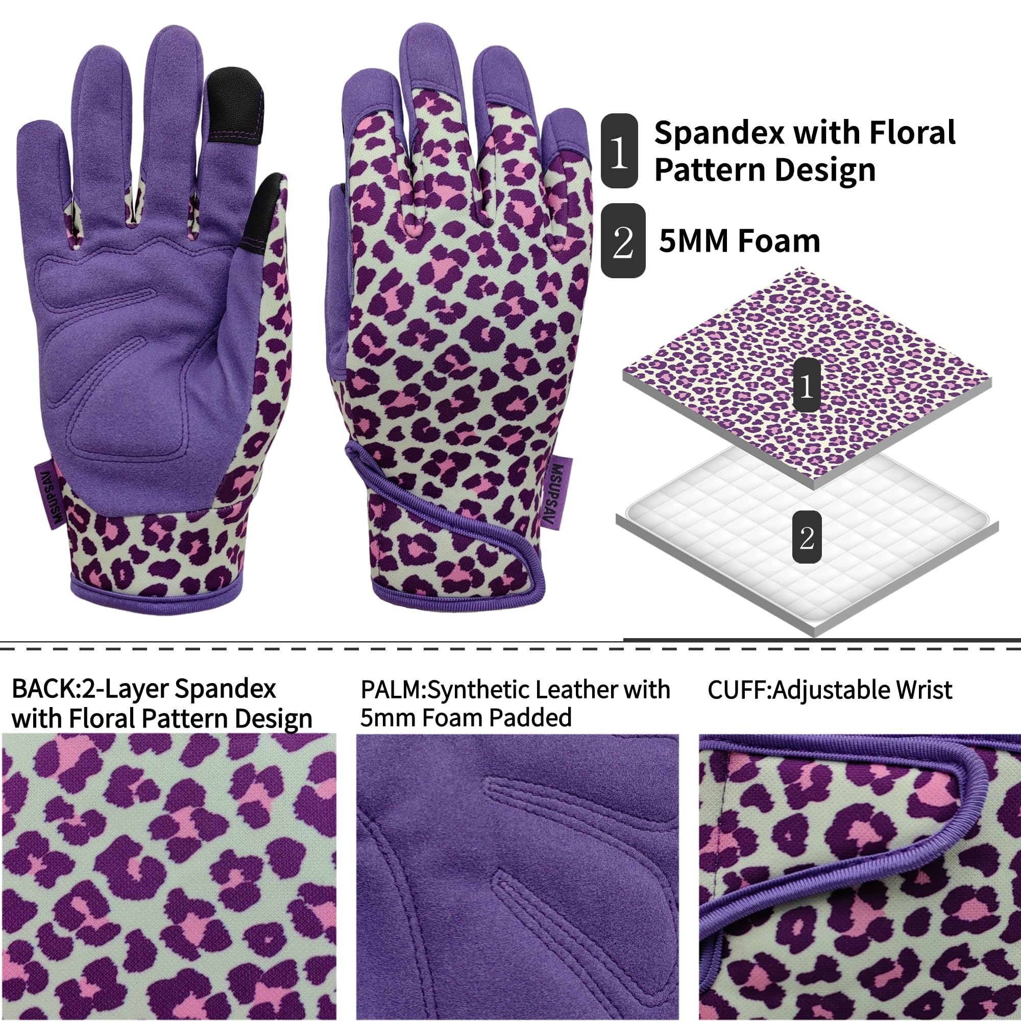 MSUPSAV synthetic leather palm gloves provide abrasion resistance for tough tasks.