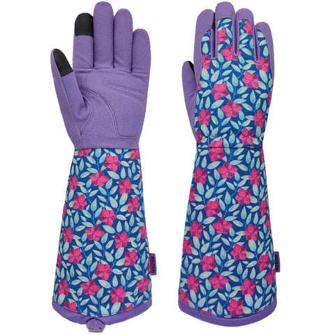 MSUPSAV thorn-proof women's garden gloves in purple for rose pruning and thorn protection