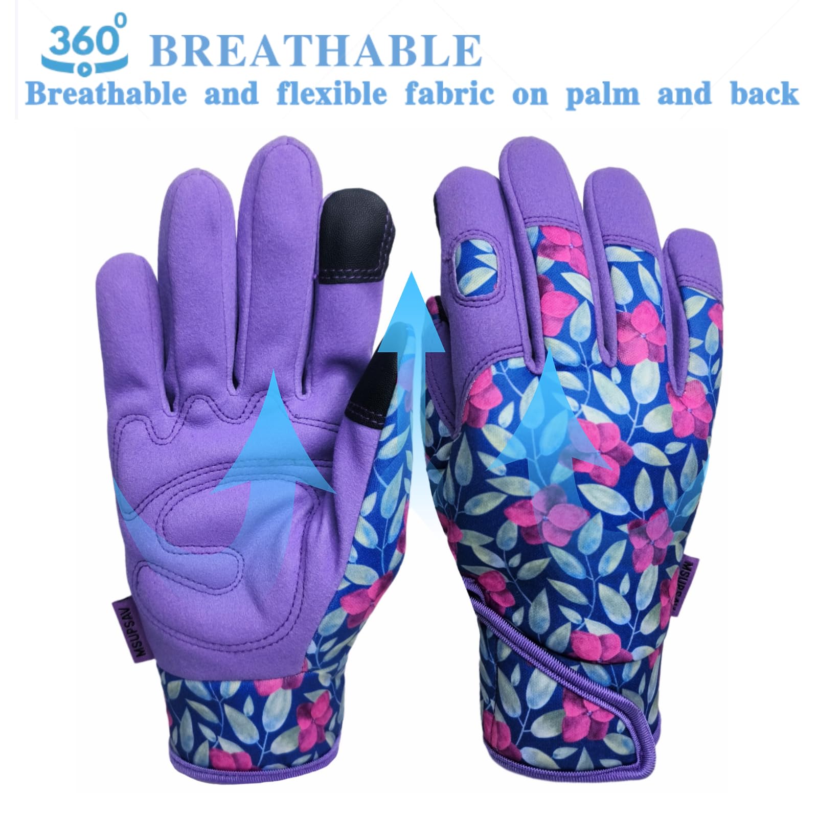 MSUPSAV gloves sized for women with a clear size guide.