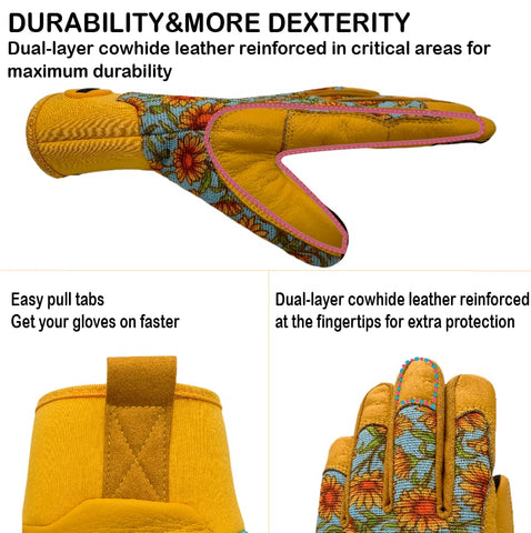 MSUPSAV women's garden gloves in daisy pattern suit light-duty gardening.