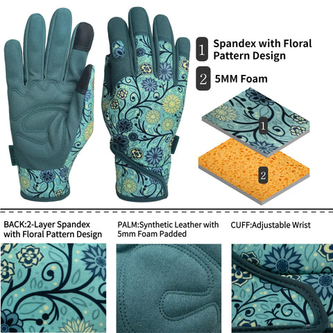 MSUPSAV women's gardening gloves leather padded palm for durable grip.