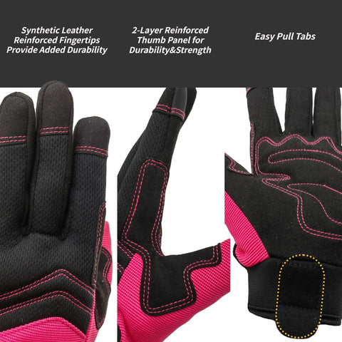 MSUPSAV womens pink small work gloves ideal for light duty tasks.
