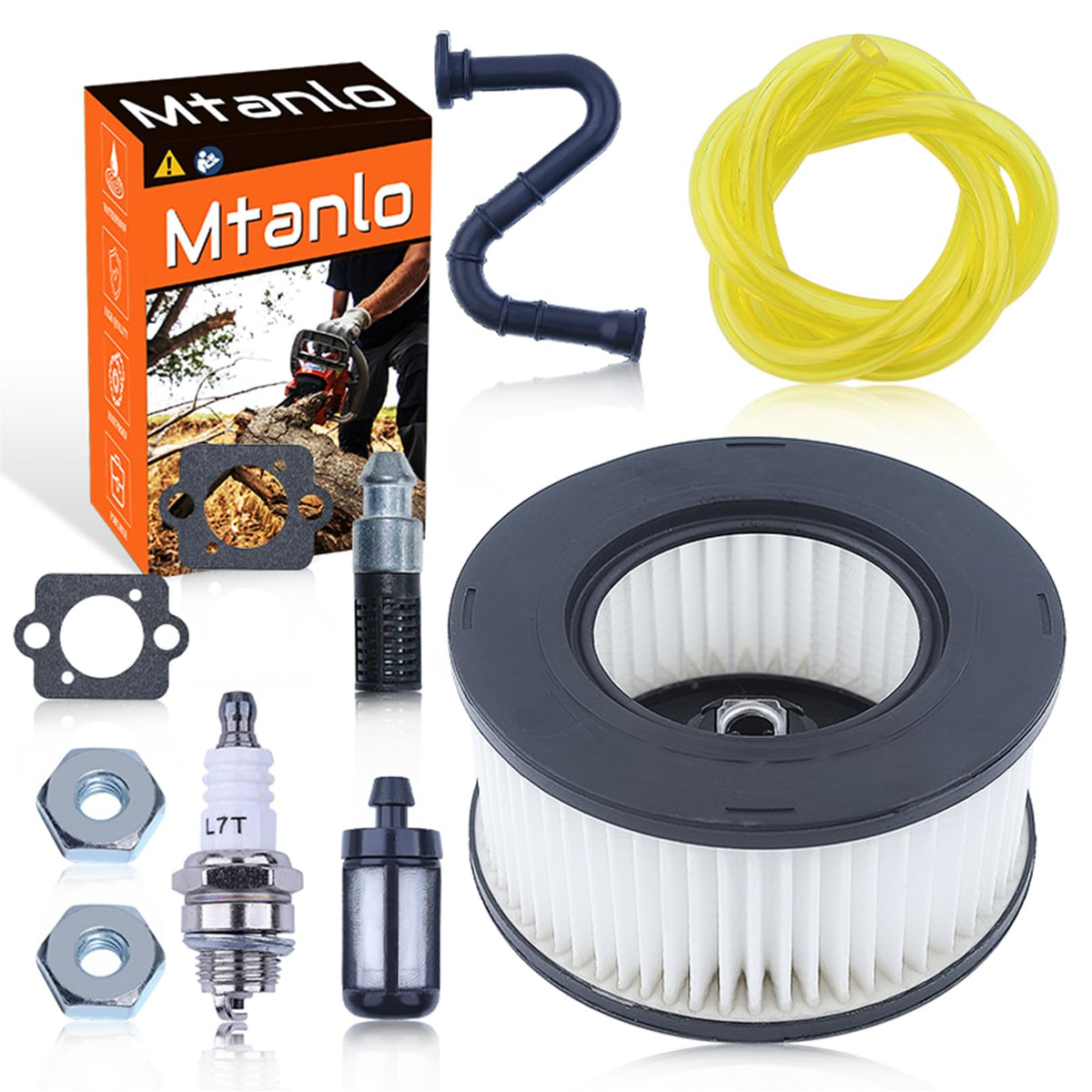 Mtanlo air fuel filter HD2 for Stihl MS261 close-up shows pleated design for clean air intake.