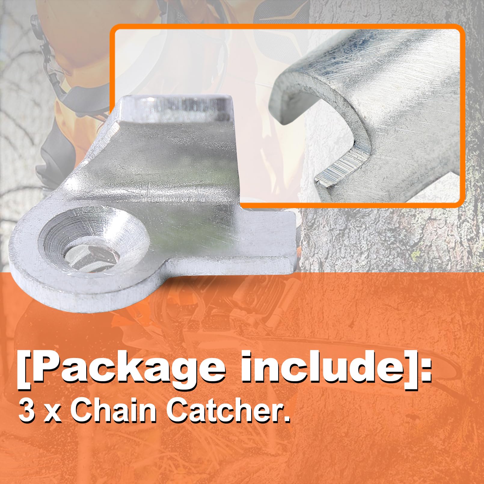 Mtanlo chain catcher kit attached to MS291 for enhanced safety during cuts