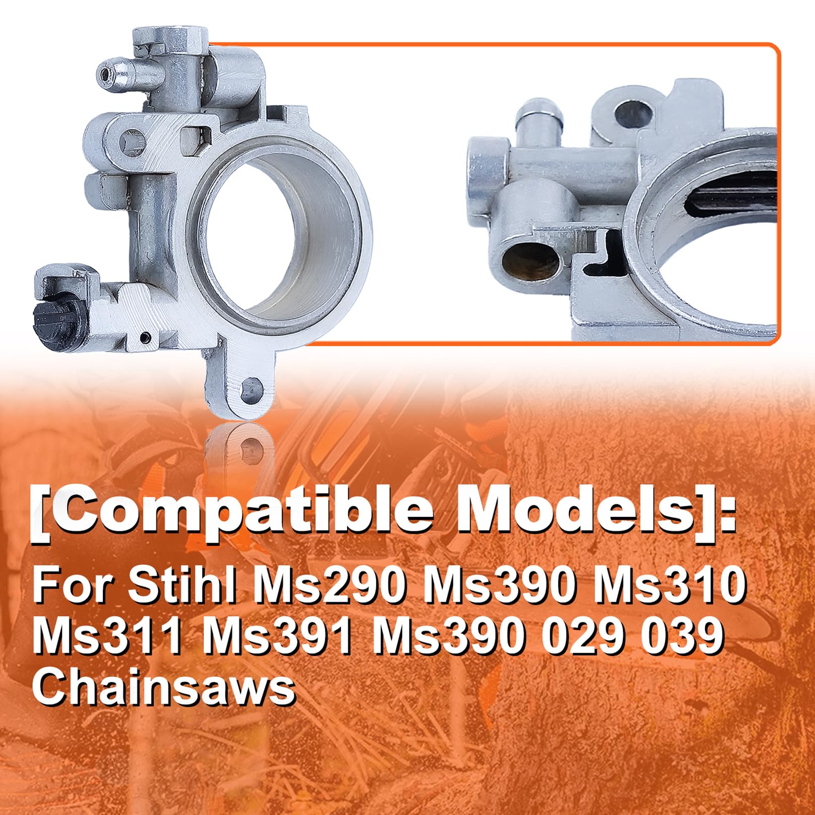 Mtanlo oil pump with worm gear for Stihl MS311 demonstrating durable construction