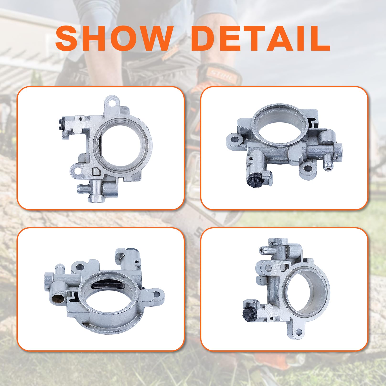 Mtanlo oil pump with worm gear for Stihl MS391 in a maintenance scenario