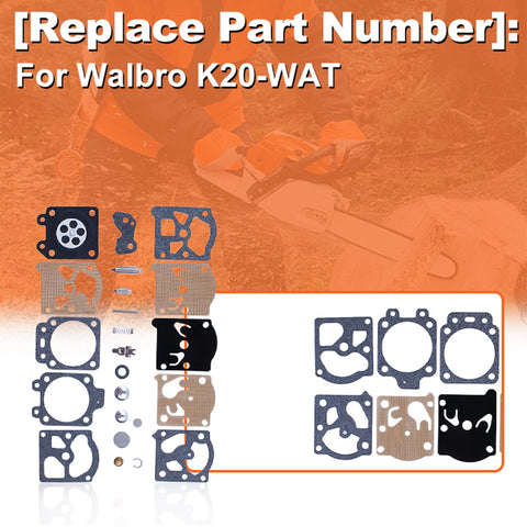 Mtanlo Walbro kit packaging shows complete rebuild components for Husqvarna compatibility