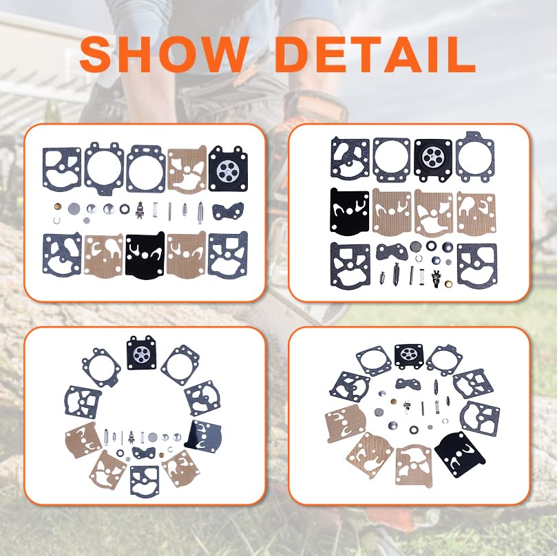 Mtanlo Walbro rebuild kit side-pack image communicates kit contents