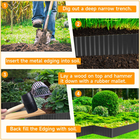 Black MTART edging along lawn forming clean pathways.