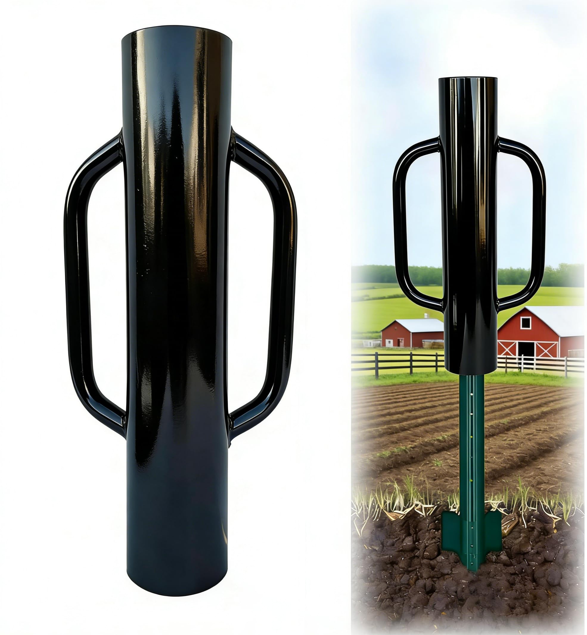 MTB Garden post driver 16inch two handles for controlled fence post driving.
